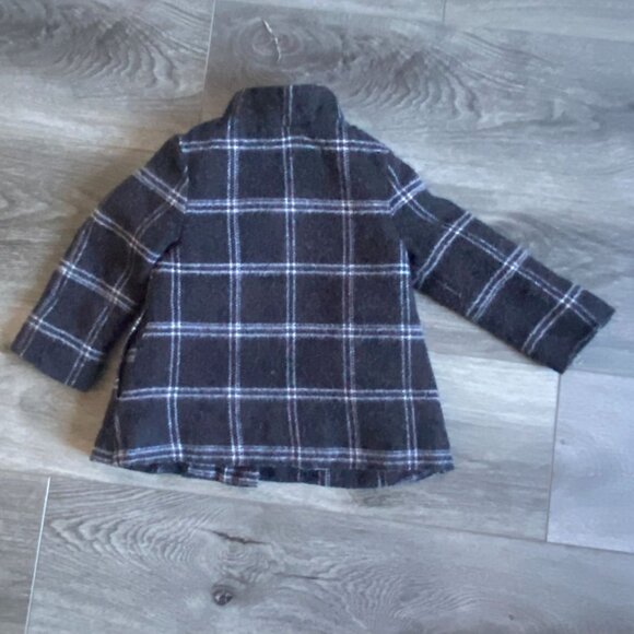 Cherokee Girls Plaid Peacoat Style Coat-Black/White-Size 18M-GUC - Picture 5 of 7